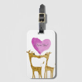 Schattige Giraffe Lovers Bagagelabel (Voorkant (verticaal))