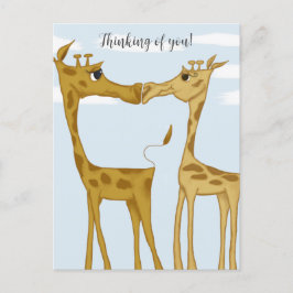 Schattige Giraffe Lovers Briefkaart