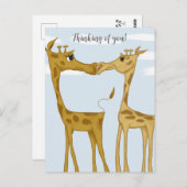 Schattige Giraffe Lovers Briefkaart (Voorkant / Achterkant)