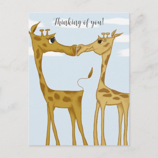 Schattige Giraffe Lovers Briefkaart (Voorkant)