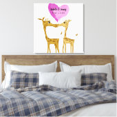 Schattige Giraffe Lovers Canvas Afdruk (Insitu (Slaapkamer))