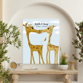 Schattige Giraffe Lovers Canvas Afdruk