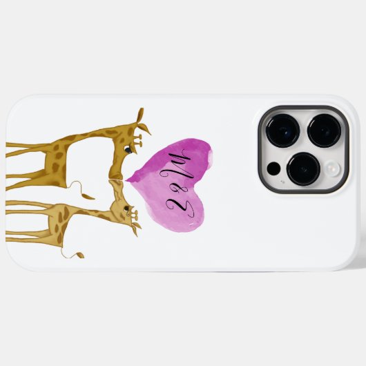 Schattige Giraffe Lovers Case-Mate iPhone Case (Achterkant (horizontaal))