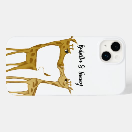 Schattige Giraffe Lovers Case-Mate iPhone Case (Achterkant (horizontaal))