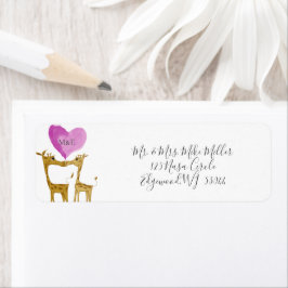 Schattige Giraffe Lovers Etiket