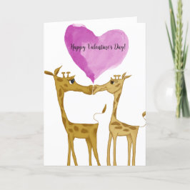 Schattige Giraffe Lovers Feestdagen Kaart