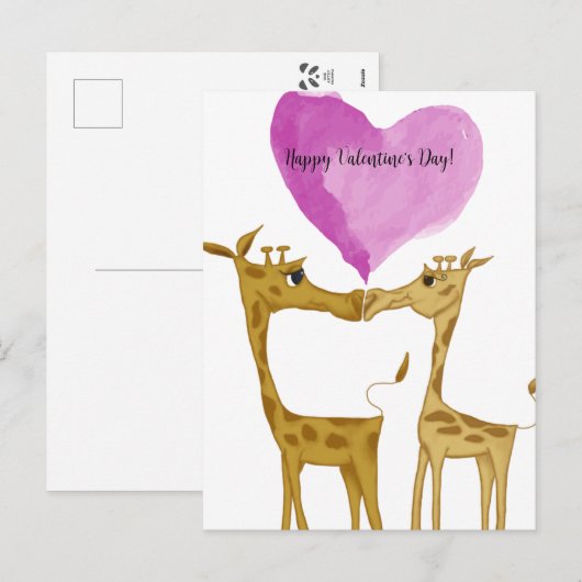 Schattige Giraffe Lovers Feestdagenkaart (Voorkant / Achterkant)