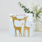 Schattige Giraffe Lovers Feestdagenkaart (Staand voorkant)
