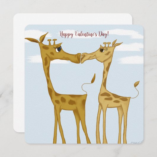 Schattige Giraffe Lovers Feestdagenkaart (Voorkant / Achterkant)