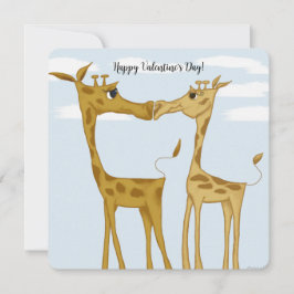 Schattige Giraffe Lovers Feestdagenkaart