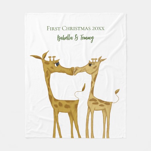 Schattige Giraffe Lovers Fleece Deken (Voorkant)