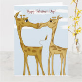 Schattige Giraffe Lovers Kaart (Gele Bloem)