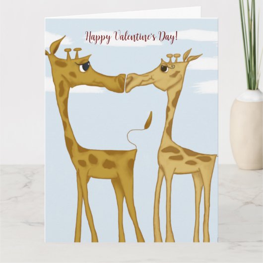 Schattige Giraffe Lovers Kaart (Voorkant)