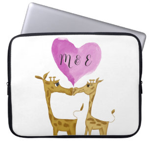 Schattige Giraffe Lovers Laptop Sleeve