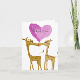 Schattige Giraffe Lovers Notitiekaartje