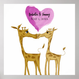 Schattige Giraffe Lovers Poster