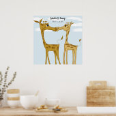 Schattige Giraffe Lovers Poster (Keuken)