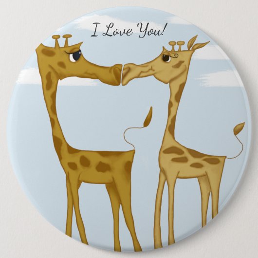Schattige Giraffe Lovers Ronde Button 6,0 Cm (Voorkant)