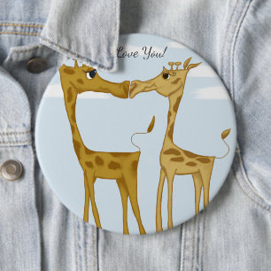 Schattige Giraffe Lovers Ronde Button 6,0 Cm