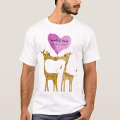 Schattige Giraffe Lovers T-shirt (Voorkant)