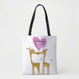 Schattige Giraffe Lovers Tote Bag