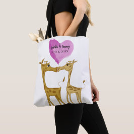 Schattige Giraffe Lovers Tote Bag