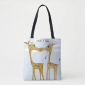 Schattige Giraffe Lovers Tote Bag (Voorkant)