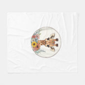 Schattige Giraffe met bloemen Fleece Deken (Voorkant (Horizontaal))