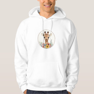 Schattige Giraffe met bloemen Hoodie