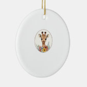 Schattige Giraffe met bloemen Keramisch Ornament (Rechts)