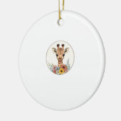 Schattige Giraffe met bloemen Keramisch Ornament (Links)
