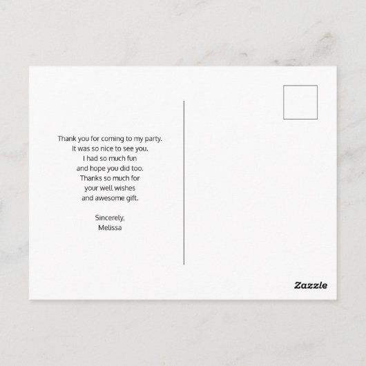 Schattige Giraffe met Bloemenkroon Bedankt Briefkaart (Achterkant)