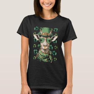 Schattige Giraffe met Hart Zonnebril Shamrocks St T-shirt
