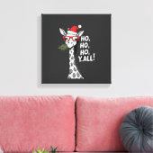 Schattige Giraffe Met Kerstman Hoed Prettig Kerstm Canvas Afdruk (Insitu (Woonkamer))