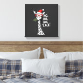 Schattige Giraffe Met Kerstman Hoed Prettig Kerstm Canvas Afdruk (Insitu (Slaapkamer))