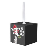 Schattige Giraffe Met Kerstman Hoed Prettig Kerstm Decoratie (Achter hoekig)