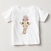 SCHATTIGE GIRAFFE MET ROZE & TAN VEREN (Voorkant)