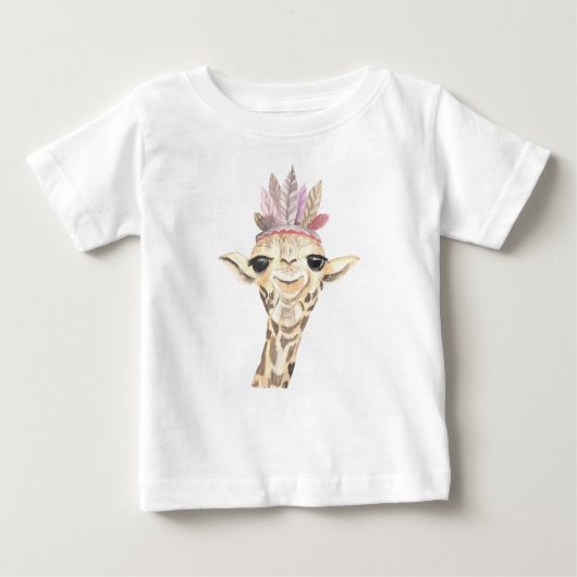 SCHATTIGE GIRAFFE MET ROZE & TAN VEREN (Voorkant)
