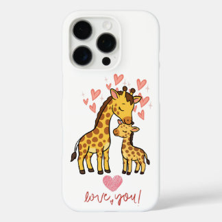 Schattige Giraffe Moeder en Baby Lo iPhone 16 Pro Hoesje
