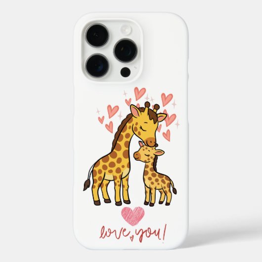 Schattige Giraffe Moeder en Baby Lo Case-Mate iPhone Case (Achterkant)