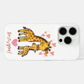Schattige Giraffe Moeder en Baby Lo Case-Mate iPhone Case (Achterkant (horizontaal))