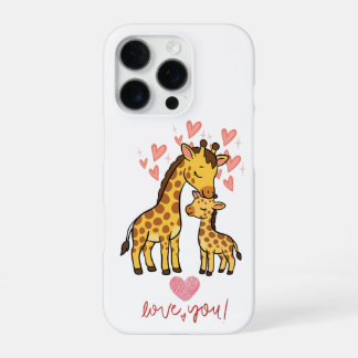 Schattige Giraffe Moeder en Baby Lo iPhone 16 Pro Hoesje
