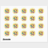 Schattige giraffe om snel te herstellen ronde sticker (Vel)