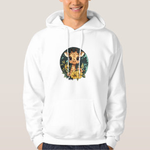 Schattige Giraffe omgeven door bloemen _3 Hoodie