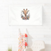 Schattige Giraffe omringd door bloemen 6 Spandoek (Insitu)