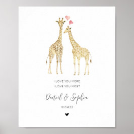 Schattige Giraffe Paar in Liefde Jubileum Poster