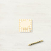 Schattige Giraffe Pastel Oranje Gingham Patroon Post-it® Notes (Op bureau)