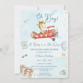 Schattige Giraffe Plane Adventure Oh Boy Baby show Kaart