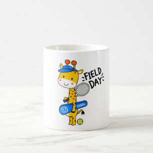 Schattige Giraffe Tennisveld Dag – Leuke Sport Kar Koffiemok