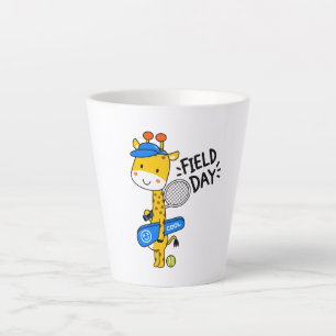 Schattige Giraffe Tennisveld Dag – Leuke Sport Kar Latte Mok